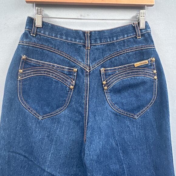 VTG Gitano Jeans 27x25 Retro 70s Hippie High Waist Mom Hipster Street Yoke 80s - Picture 1 of 16